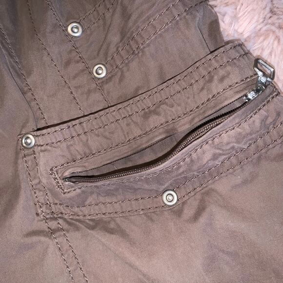 Bonita German Brown Faux Suede Open Front Moto-Style Jacket Size: 44 - Picture 4 of 12